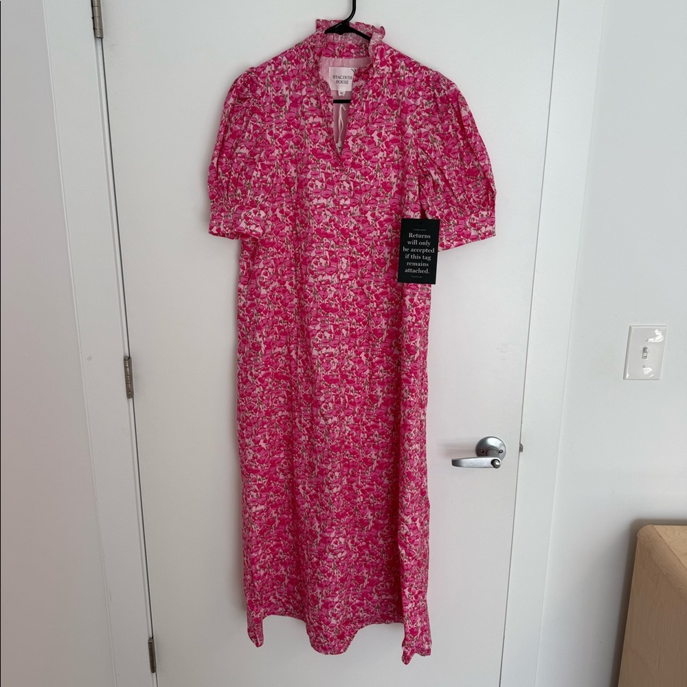 Tuckernuck Hyacinth House Pink Poppies Floral Louisa Maxi Dress